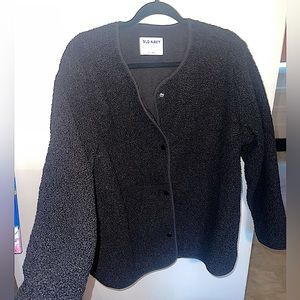 Black Sherpa Button Up Coat